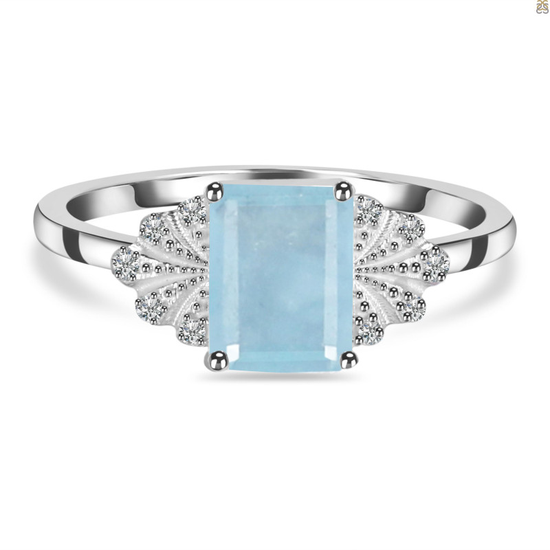 Aquamarine & White Topaz Ring AQM-RDR-2272.