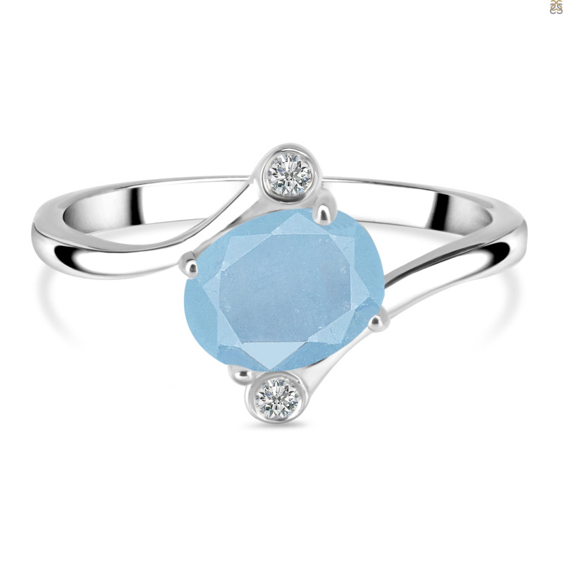 Aquamarine & White Topaz Ring AQM-RDR-3264.