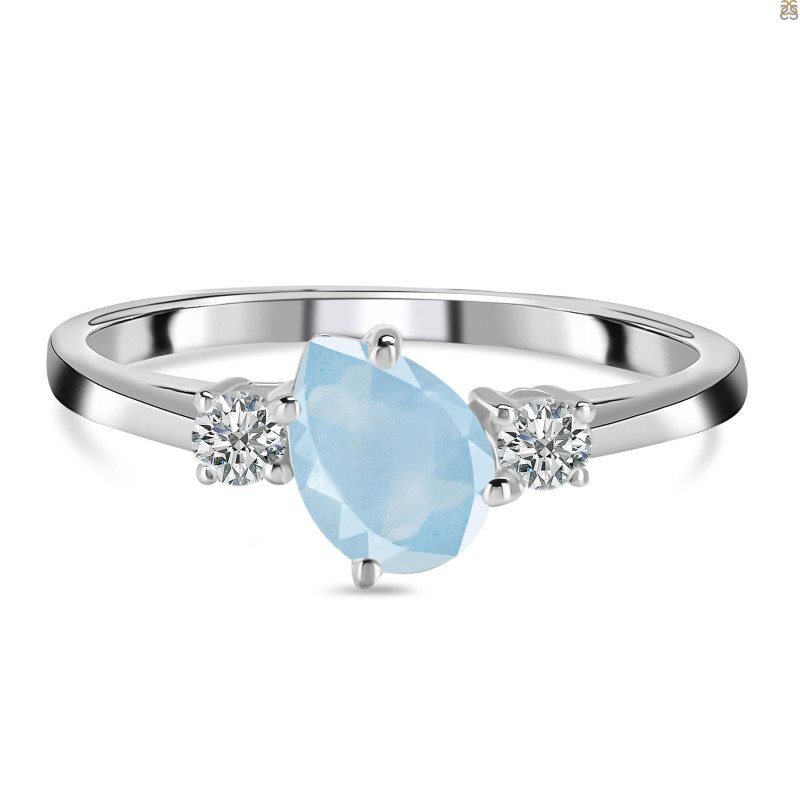 Aquamarine & White Topaz Ring AQM-RDR-2285.