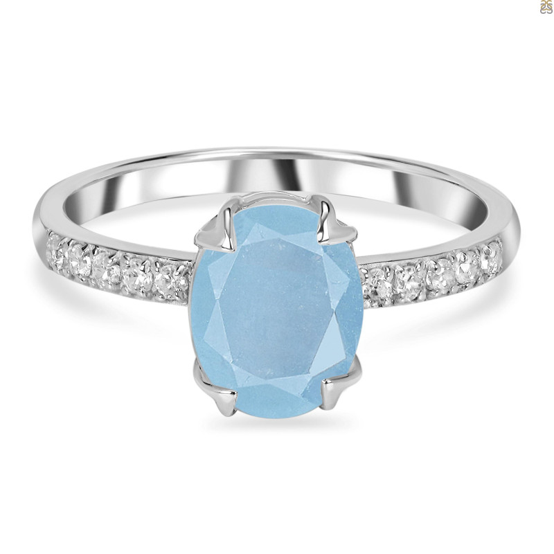 Aquamarine & White Topaz Ring AQM-RDR-2382.