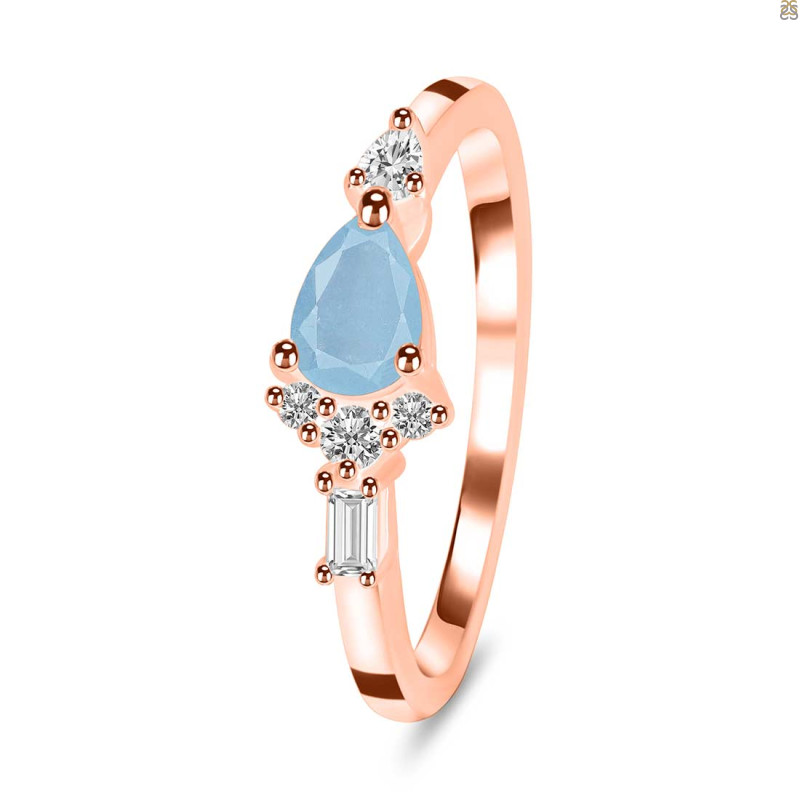 Aquamarine & White Topaz Ring AQM-RDR-2389.