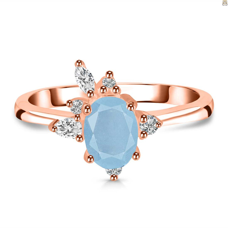 Aquamarine & White Topaz Ring AQM-RDR-2398.