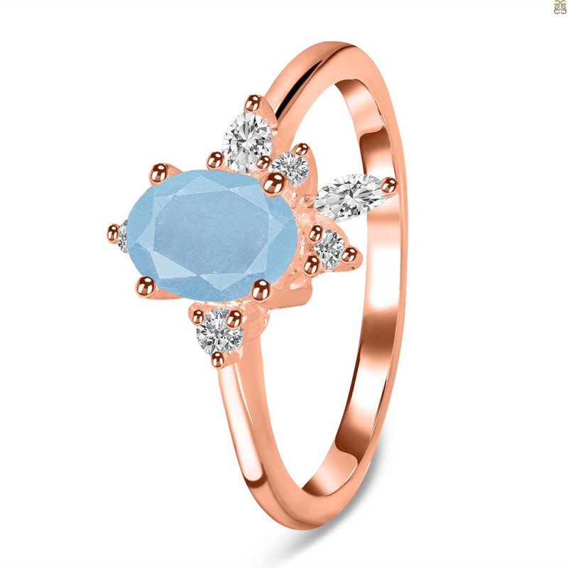 Aquamarine & White Topaz Ring AQM-RDR-2398.