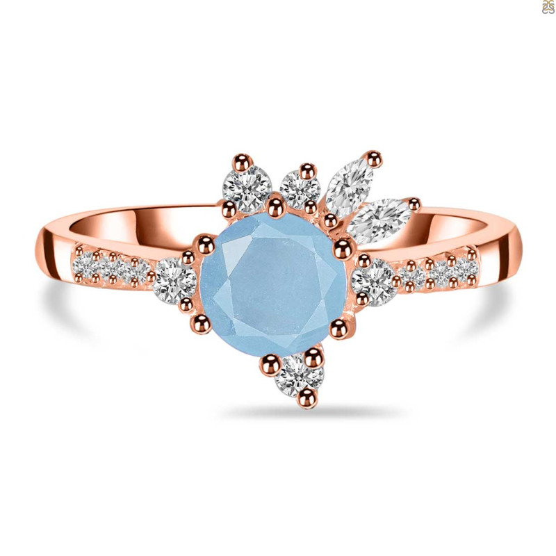 Aquamarine & White Topaz Ring AQM-RDR-2406.