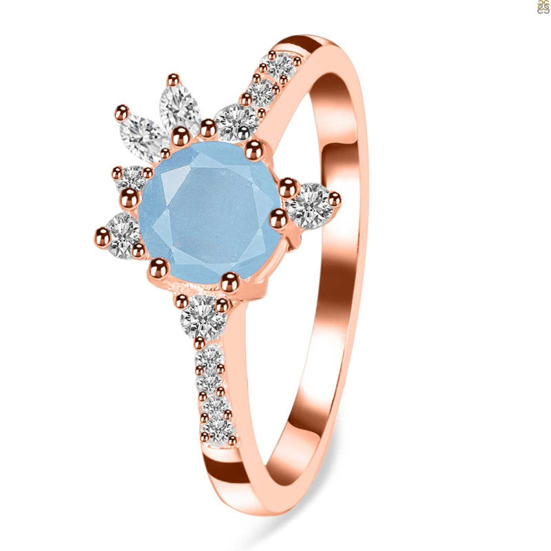 Aquamarine & White Topaz Ring AQM-RDR-2406.