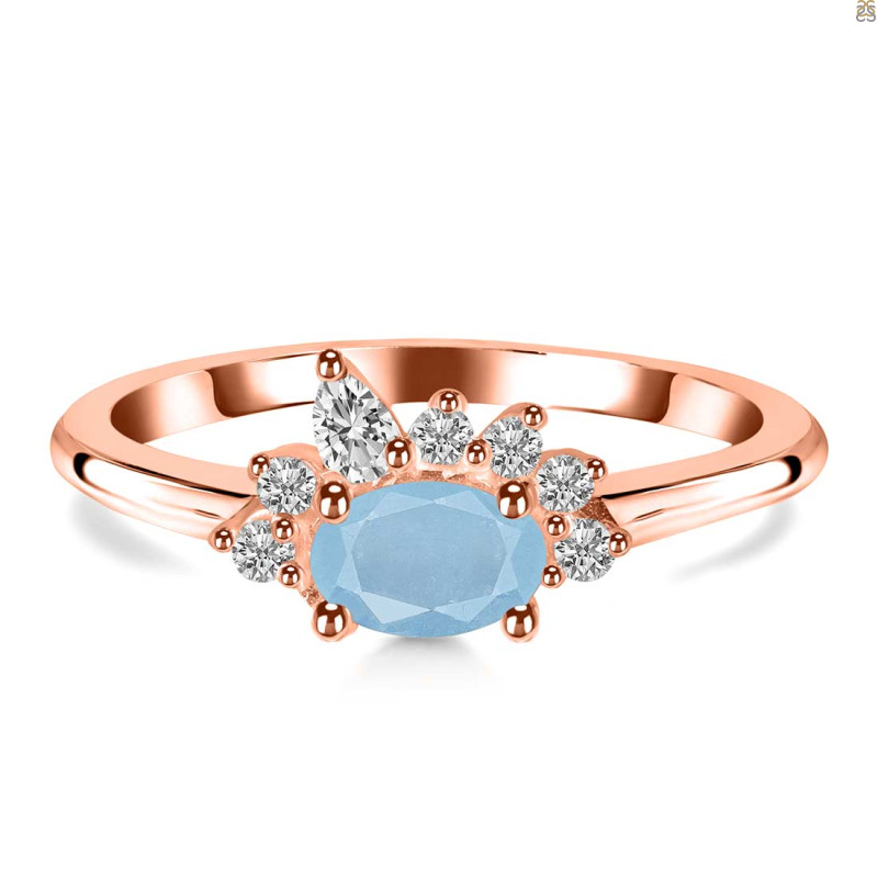 Aquamarine & White Topaz Ring AQM-RDR-2418.