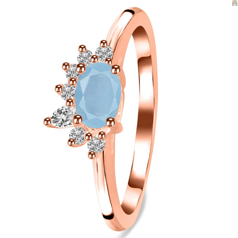 Aquamarine & White Topaz Ring AQM-RDR-2418.