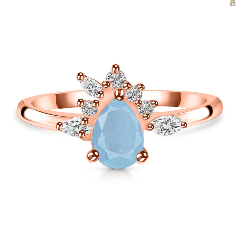 Aquamarine & White Topaz Ring AQM-RDR-2431.