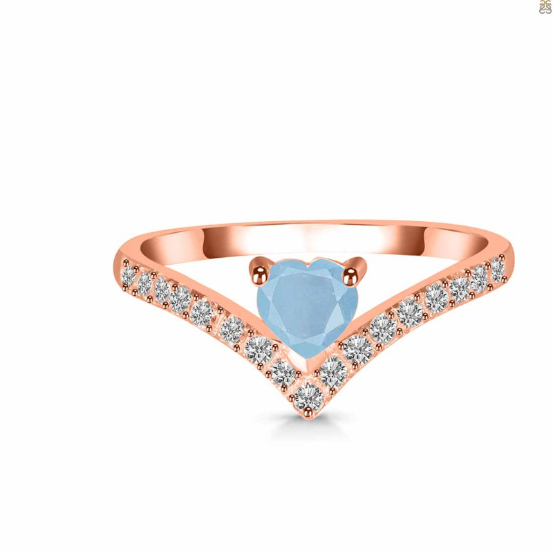 Aquamarine & White Topaz Ring AQM-RDR-2749.
