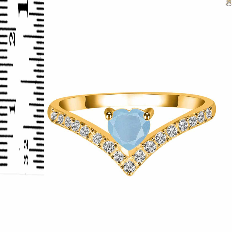 Aquamarine & White Topaz Ring AQM-RDR-2749.