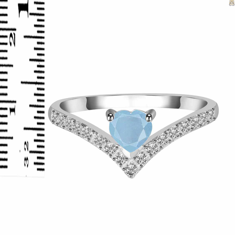 Aquamarine & White Topaz Ring AQM-RDR-2749.