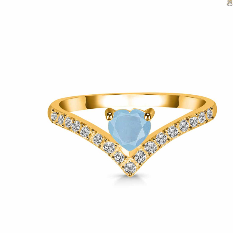 Aquamarine & White Topaz Ring AQM-RDR-2749.