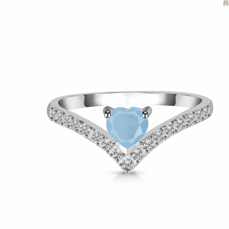 Aquamarine & White Topaz Ring AQM-RDR-2749.