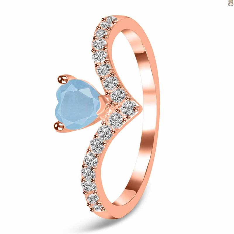 Aquamarine & White Topaz Ring AQM-RDR-2749.
