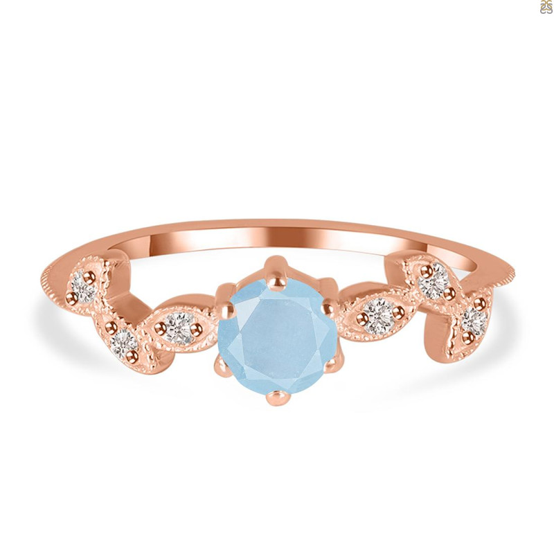 Aquamarine & White Topaz Ring AQM-RDR-2981.
