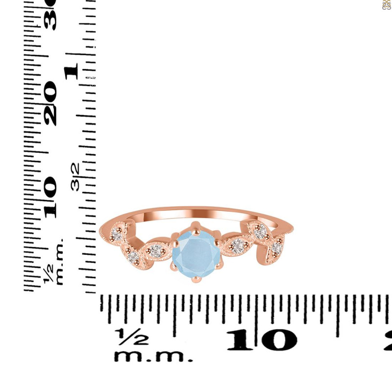 Aquamarine & White Topaz Ring AQM-RDR-2981.