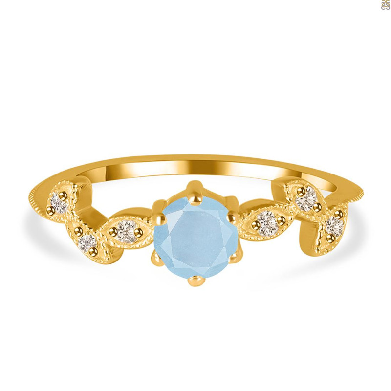 Aquamarine & White Topaz Ring AQM-RDR-2981.