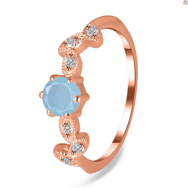 Aquamarine & White Topaz Ring AQM-RDR-2981.