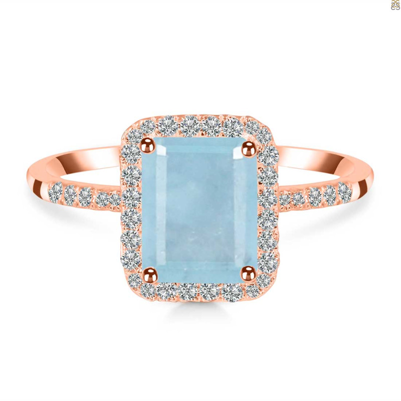 Aquamarine & White Topaz Ring AQM-RDR-3071.