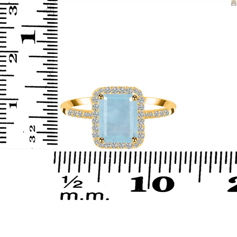 Aquamarine & White Topaz Ring AQM-RDR-3071.