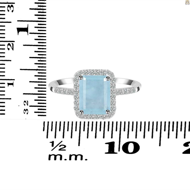 Aquamarine & White Topaz Ring AQM-RDR-3071.