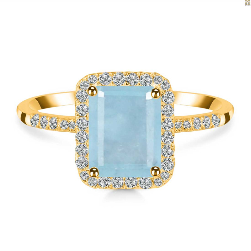 Aquamarine & White Topaz Ring AQM-RDR-3071.