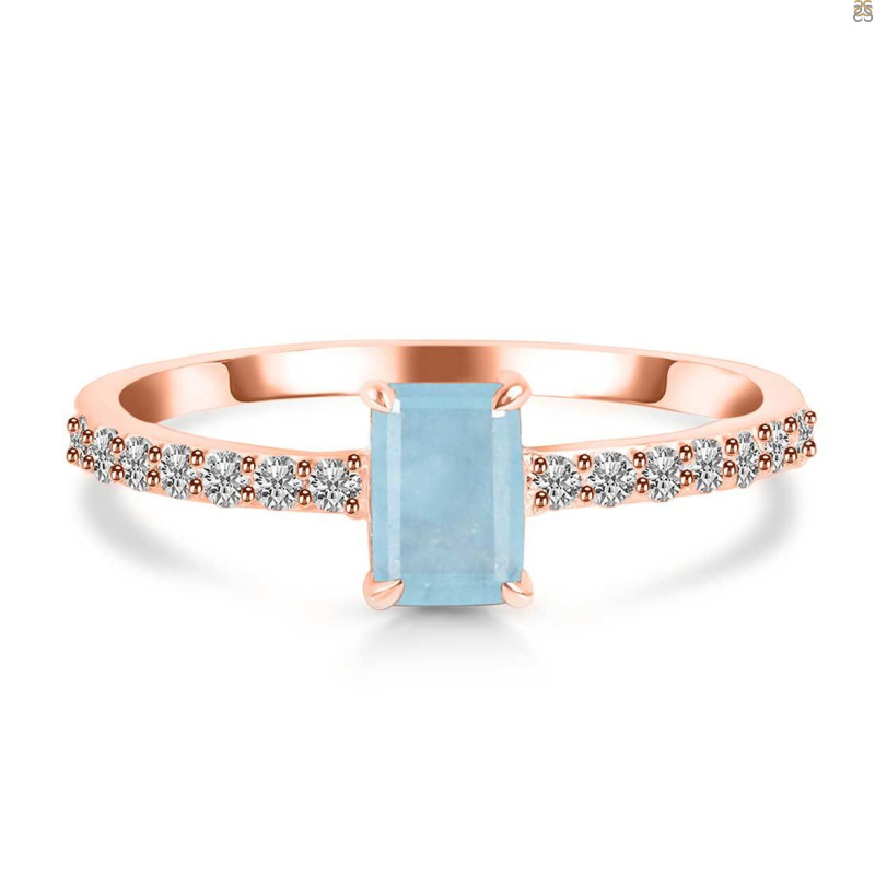 Aquamarine & White Topaz Ring AQM-RDR-3118.