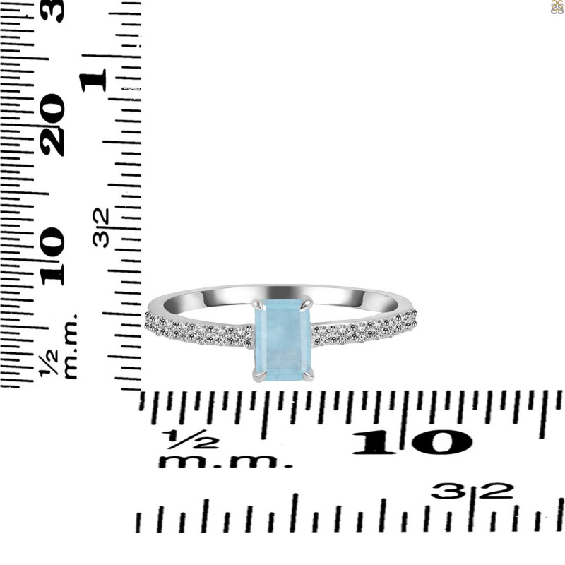 Aquamarine & White Topaz Ring AQM-RDR-3118.