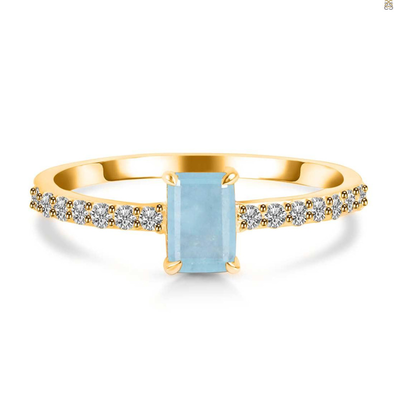 Aquamarine & White Topaz Ring AQM-RDR-3118.