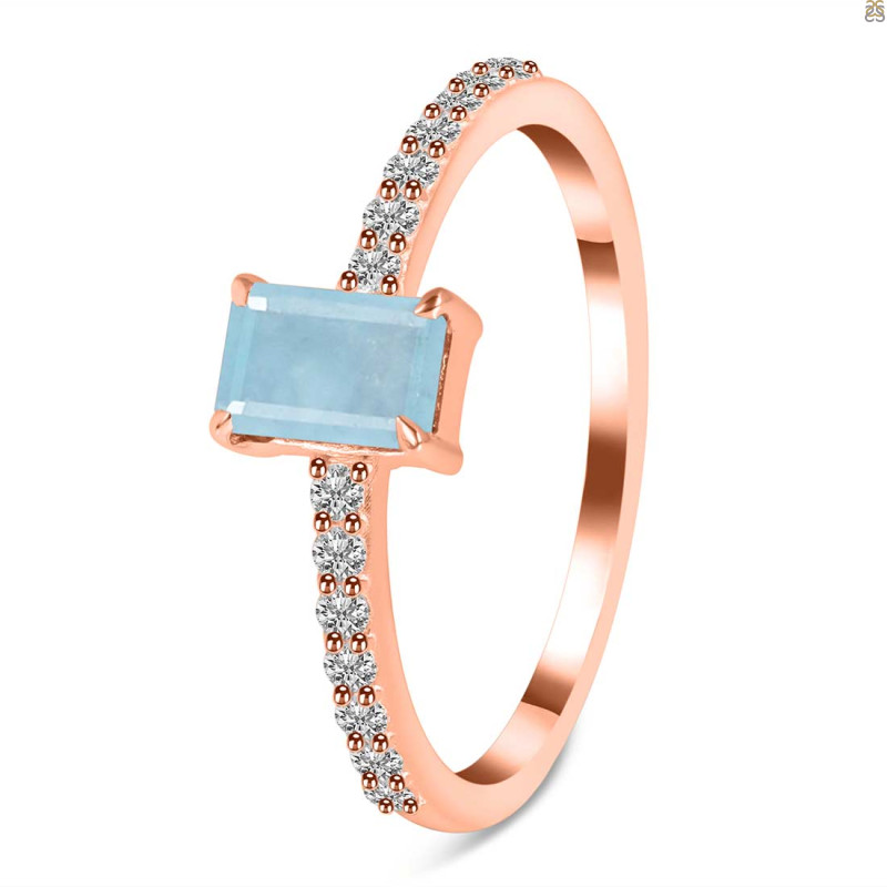 Aquamarine & White Topaz Ring AQM-RDR-3118.
