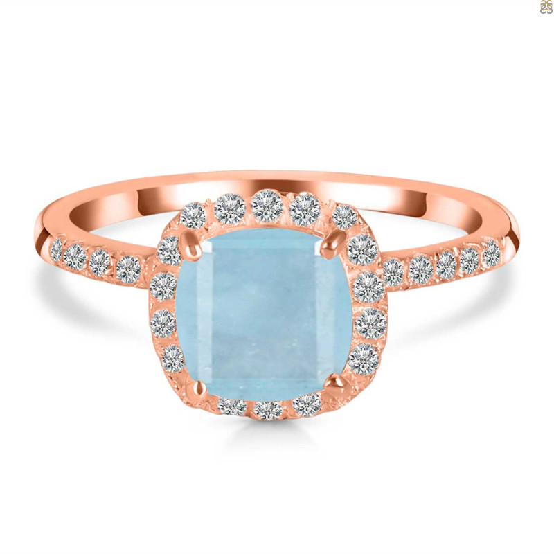 Aquamarine & White Topaz Ring AQM-RDR-3119.