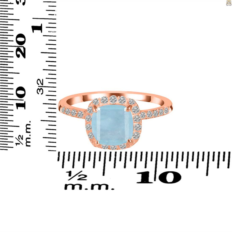 Aquamarine & White Topaz Ring AQM-RDR-3119.