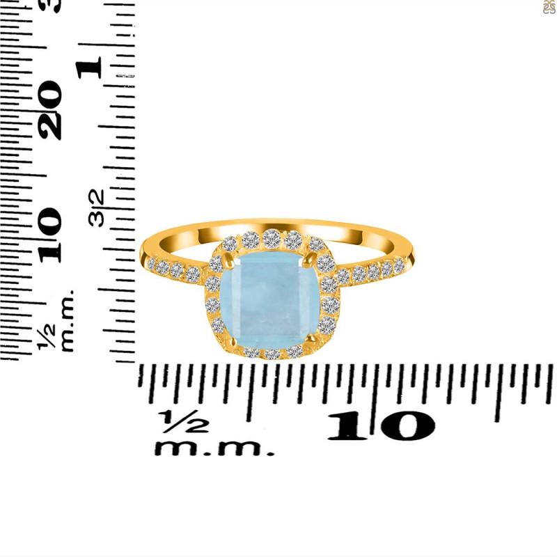 Aquamarine & White Topaz Ring AQM-RDR-3119.