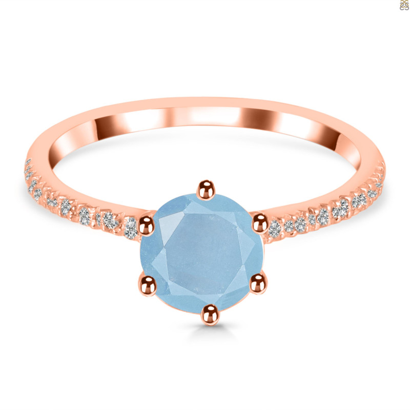 Aquamarine & White Topaz Ring AQM-RDR-3140.