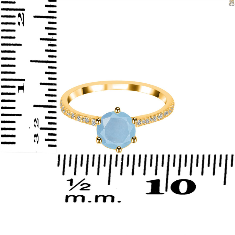 Aquamarine & White Topaz Ring AQM-RDR-3140.