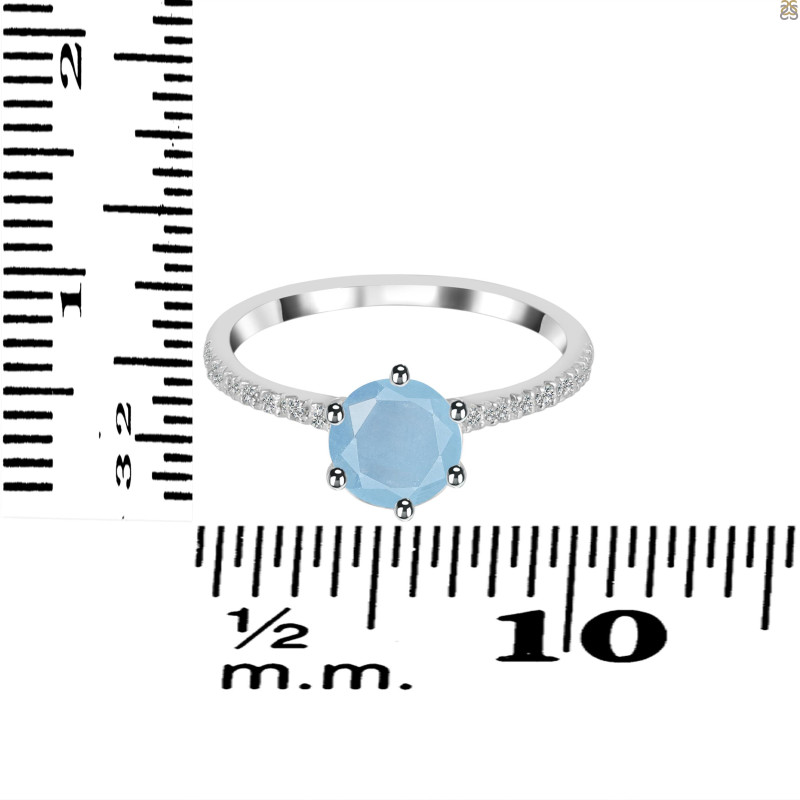 Aquamarine & White Topaz Ring AQM-RDR-3140.