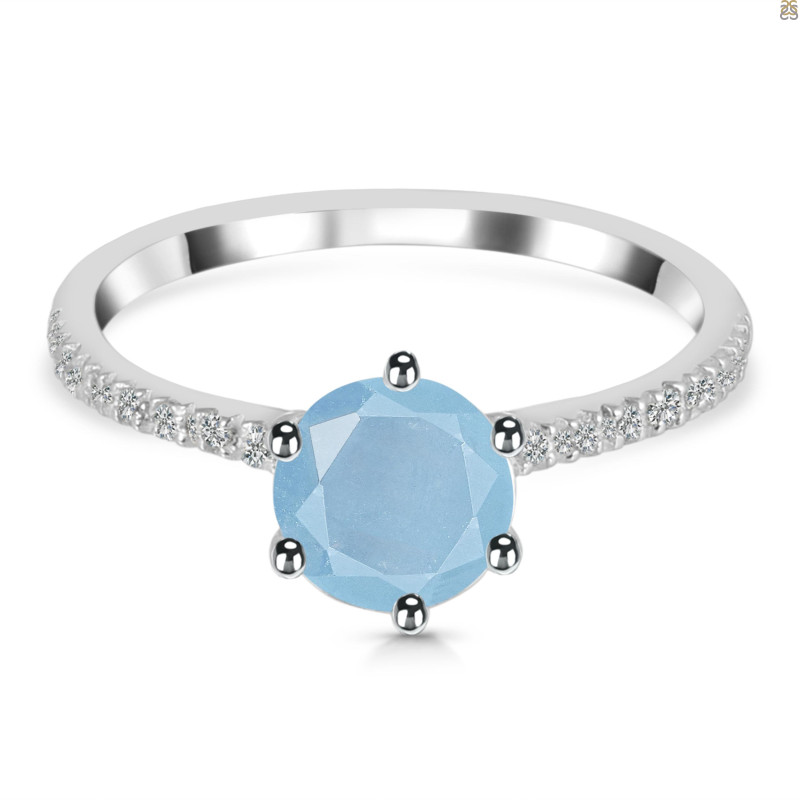 Aquamarine & White Topaz Ring AQM-RDR-3140.
