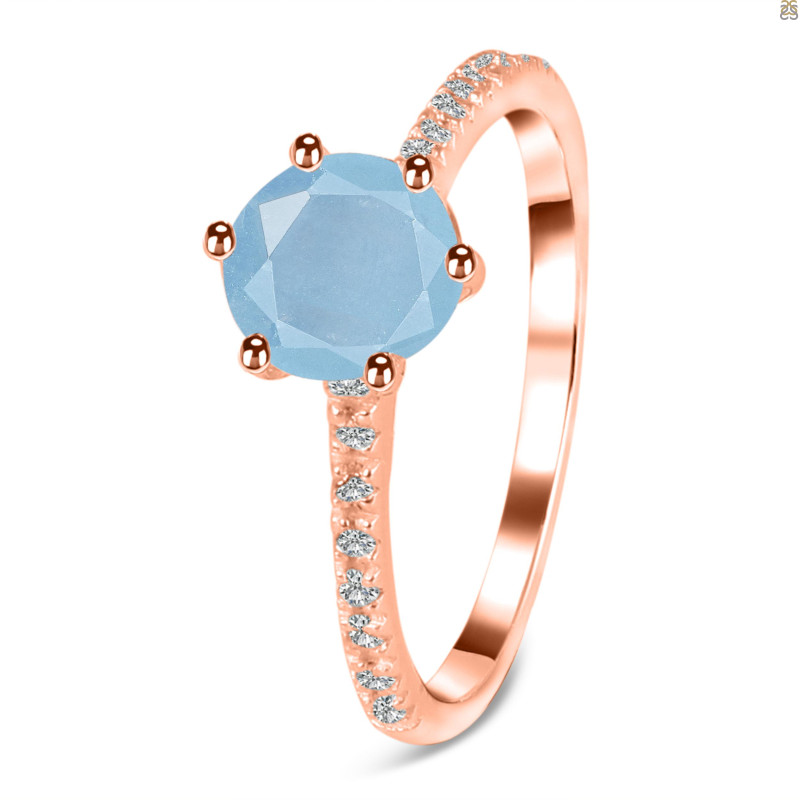 Aquamarine & White Topaz Ring AQM-RDR-3140.