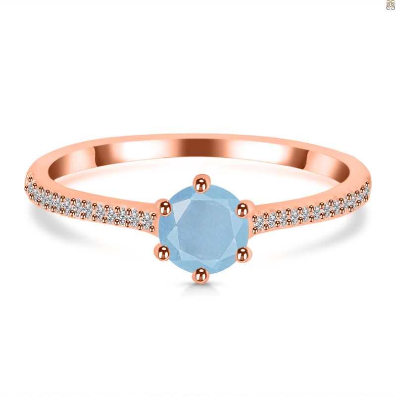 Aquamarine & White Topaz Ring AQM-RDR-3143.