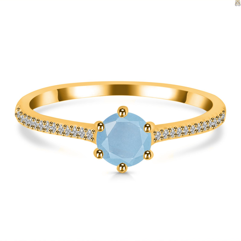 Aquamarine & White Topaz Ring AQM-RDR-3143.