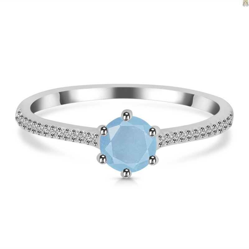 Aquamarine & White Topaz Ring AQM-RDR-3143.