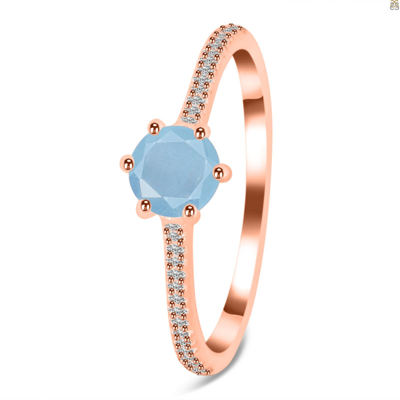 Aquamarine & White Topaz Ring AQM-RDR-3143.