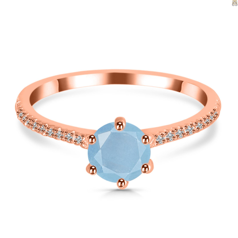 Aquamarine & White Topaz Ring AQM-RDR-3144.