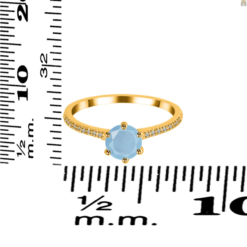 Aquamarine & White Topaz Ring AQM-RDR-3144.