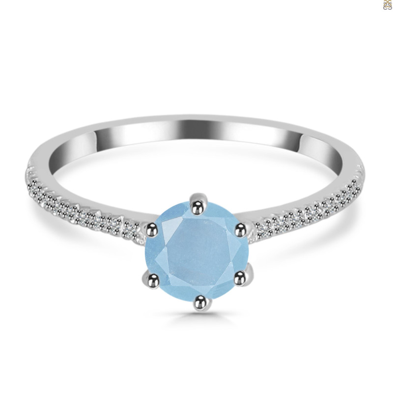 Aquamarine & White Topaz Ring AQM-RDR-3144.