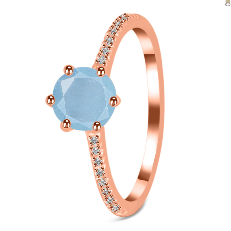 Aquamarine & White Topaz Ring AQM-RDR-3144.