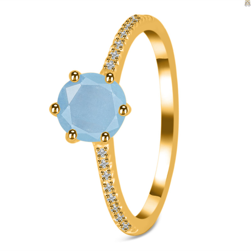 Aquamarine & White Topaz Ring AQM-RDR-3144.