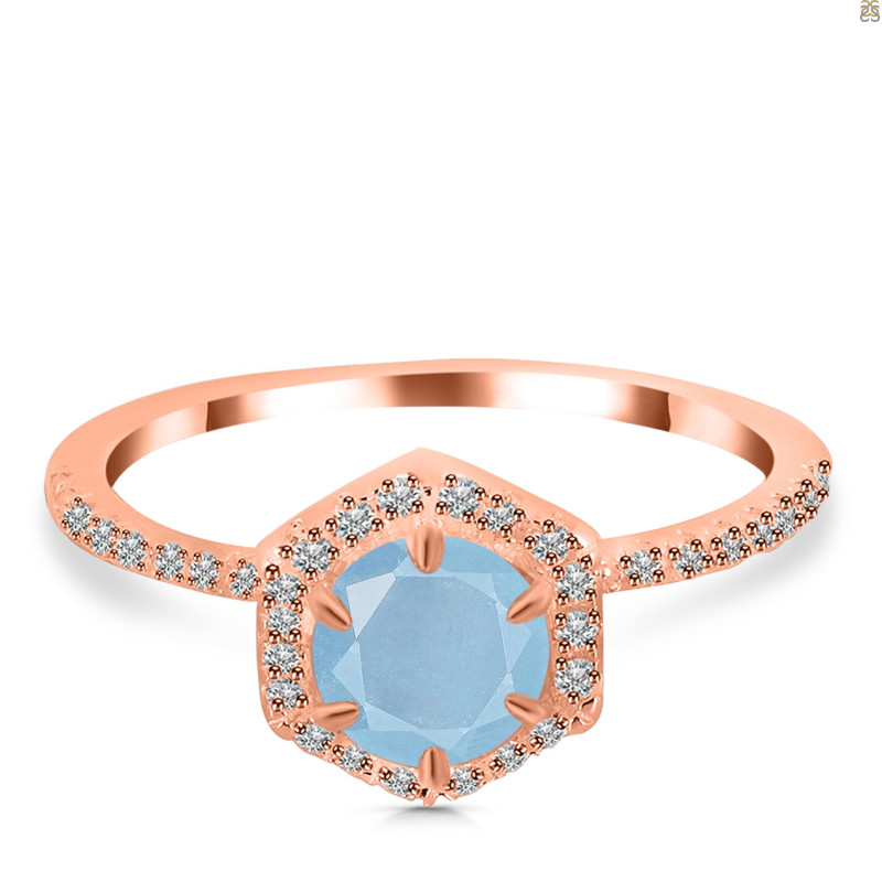 Aquamarine & White Topaz Ring AQM-RDR-3146.