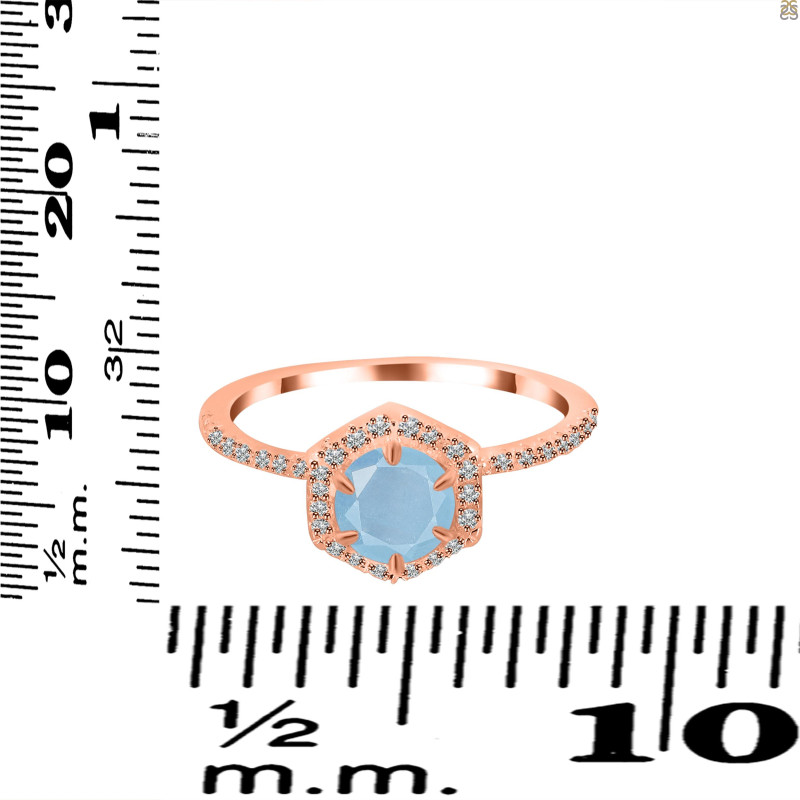 Aquamarine & White Topaz Ring AQM-RDR-3146.