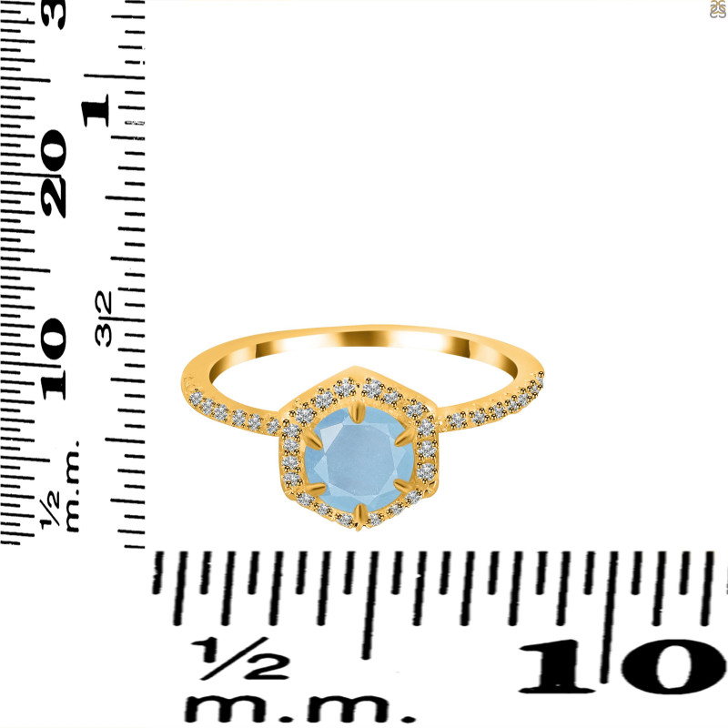 Aquamarine & White Topaz Ring AQM-RDR-3146.